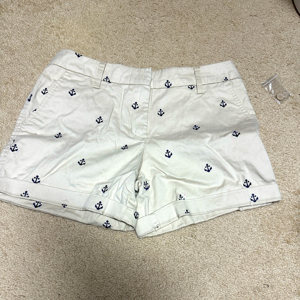 British Khaki nautical anchor shorts